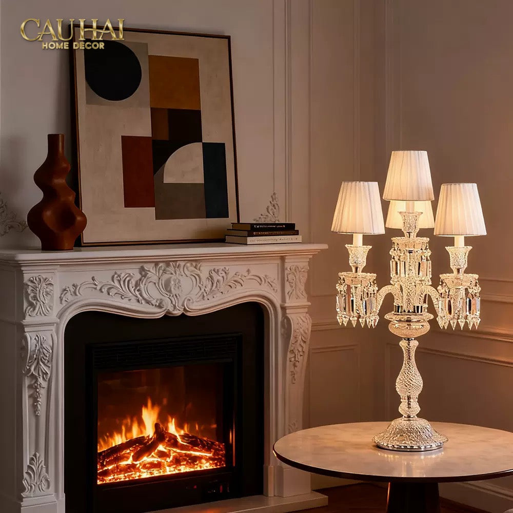 Maison Cristalleries Couture - Đèn Pha Lê 5 Đỉnh Candelabre Couronne Zénith Classique Lamp H72-ĐÈN BÀN-CẬU HAI HOME DECOR-CẬU HAI HOME DECOR