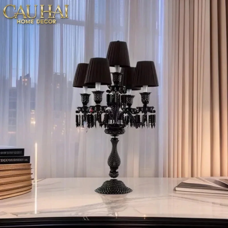 Maison Cristalleries Couture - Đèn Pha Lê 5 Đỉnh Candelabre Couronne Zénith Classique Lamp H72-ĐÈN BÀN-CẬU HAI HOME DECOR-CẬU HAI HOME DECOR