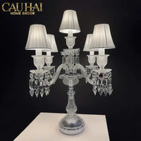 Maison Cristalleries Couture - Đèn Pha Lê 5 Đỉnh Candelabre Couronne Zénith En Classique Lamp H72-CẬU HAI HOME DECOR