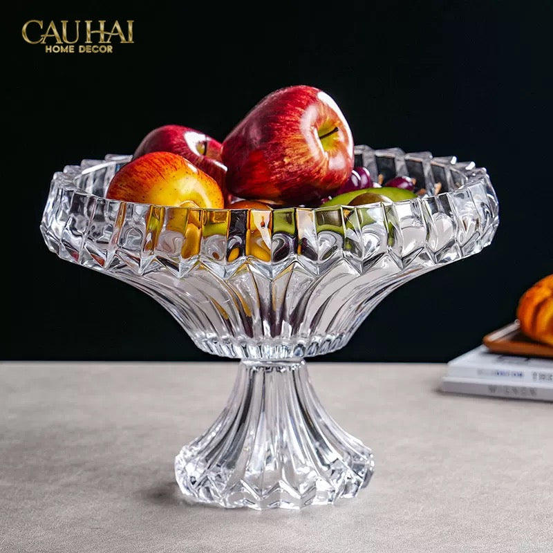 Maison Cristalleries Couture - Đĩa Pha Lê 2 Tầng Lumière Couronne Étagère 2 Niveaux 34x37-SET CHÉN DĨA-CẬU HAI HOME DECOR