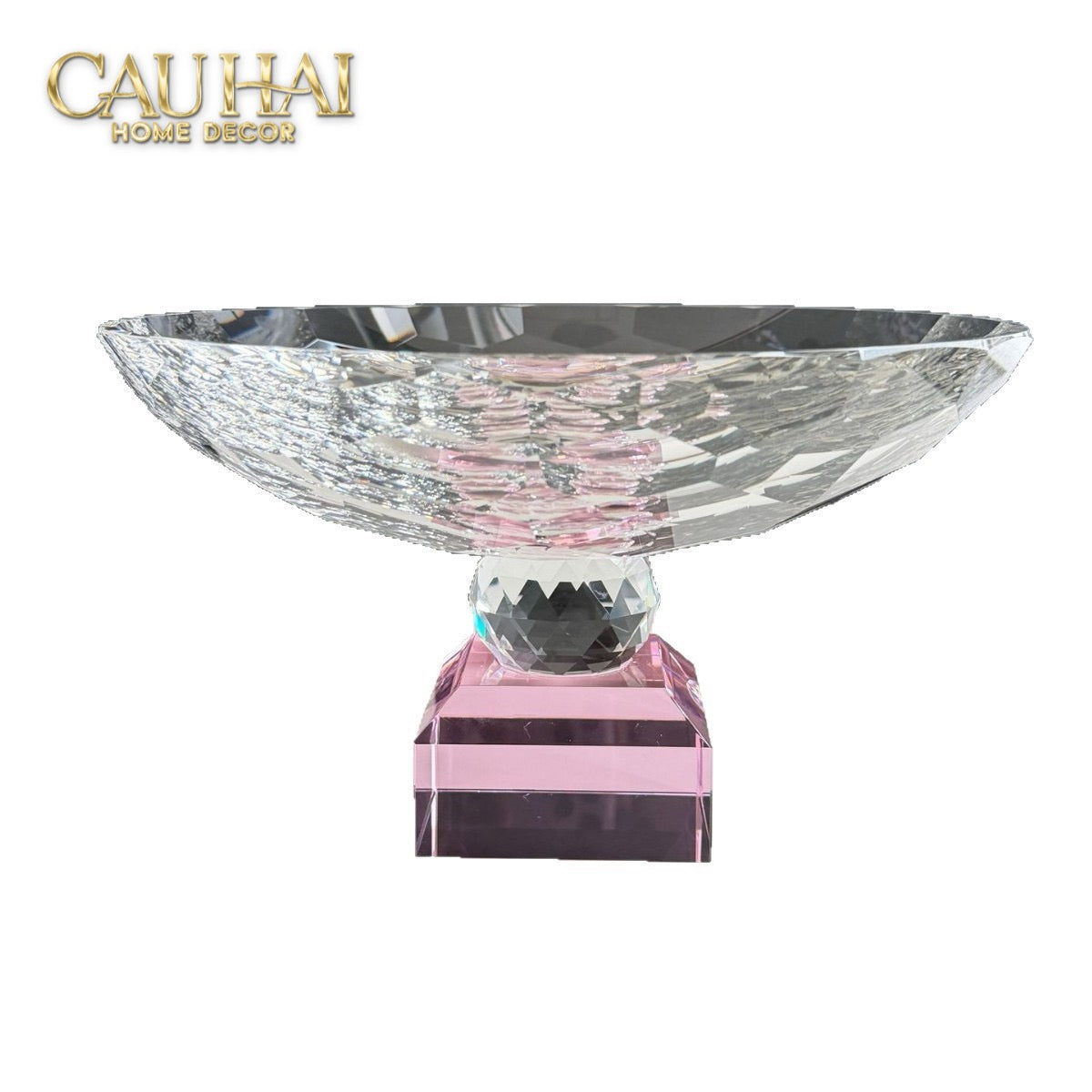 Maison Cristalleries Couture - Đĩa Trái Cây Pha Lê Amber Fruit Plates Centerpieces 9x28x15-CẬU HAI HOME DECOR