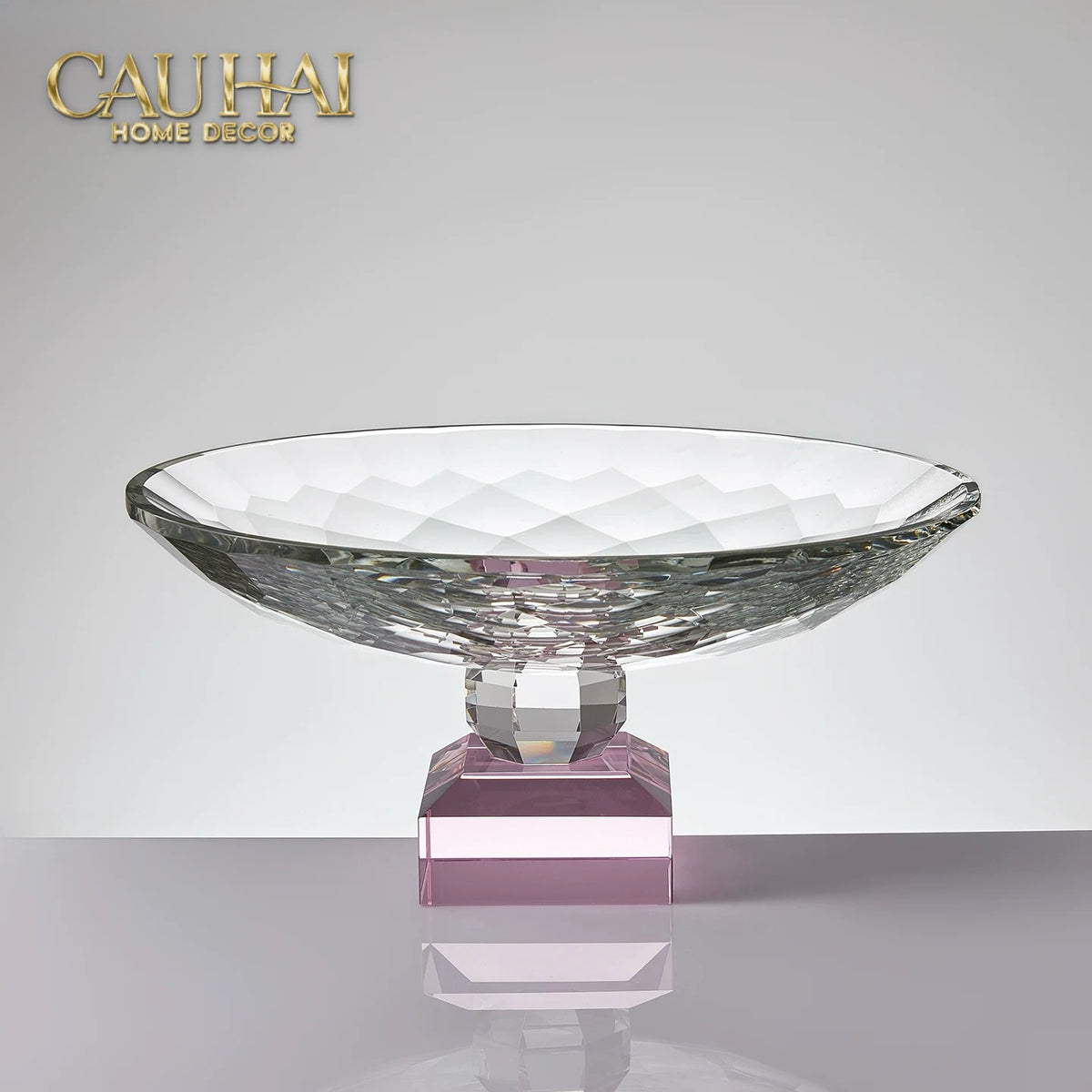 Maison Cristalleries Couture - Đĩa Trái Cây Pha Lê Amber Fruit Plates Centerpieces 9x28x15-Đĩa Trái Cây-CẬU HAI HOME DECOR-CẬU HAI HOME DECOR