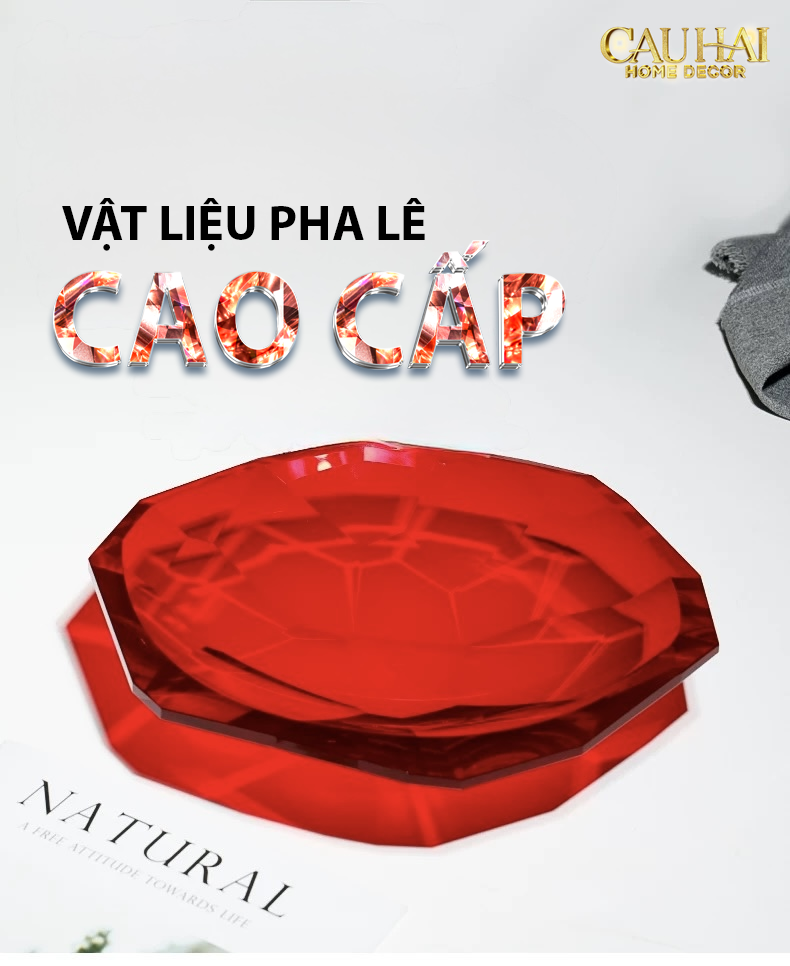 Maison Cristalleries Couture - Đĩa Trái Cây Pha Lê Cao Cấp Crimson Ruby Peak Centerpiece Fruit Plate D29-SET CHÉN DĨA-CẬU HAI HOME DECOR