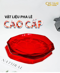 Maison Cristalleries Couture - Đĩa Trái Cây Pha Lê Cao Cấp Crimson Ruby Peak Centerpiece Fruit Plate D29-SET CHÉN DĨA-CẬU HAI HOME DECOR