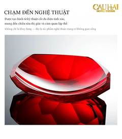 Maison Cristalleries Couture - Đĩa Trái Cây Pha Lê Cao Cấp Crimson Ruby Peak Centerpiece Fruit Plate D29-SET CHÉN DĨA-CẬU HAI HOME DECOR