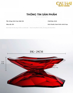 Maison Cristalleries Couture - Đĩa Trái Cây Pha Lê Cao Cấp Crimson Ruby Peak Centerpiece Fruit Plate D29-SET CHÉN DĨA-CẬU HAI HOME DECOR