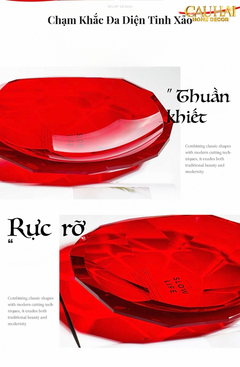 Maison Cristalleries Couture - Đĩa Trái Cây Pha Lê Cao Cấp Crimson Ruby Peak Centerpiece Fruit Plate D29-SET CHÉN DĨA-CẬU HAI HOME DECOR