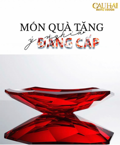 Maison Cristalleries Couture - Đĩa Trái Cây Pha Lê Cao Cấp Crimson Ruby Peak Centerpiece Fruit Plate D29-SET CHÉN DĨA-CẬU HAI HOME DECOR
