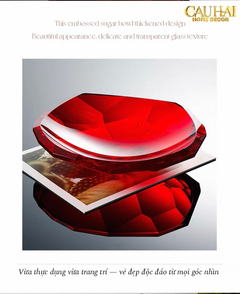 Maison Cristalleries Couture - Đĩa Trái Cây Pha Lê Cao Cấp Crimson Ruby Peak Centerpiece Fruit Plate D29-SET CHÉN DĨA-CẬU HAI HOME DECOR