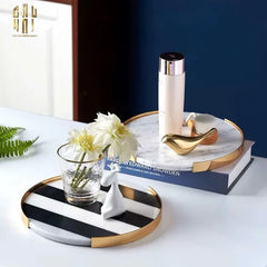 Maison De Nature - Marble Stone Art Tray - Khay Đá Tự Nhiên L'Oracle Blanc Ou Noir-KHAY TRANG TRÍ-CẬU HAI HOME DECOR