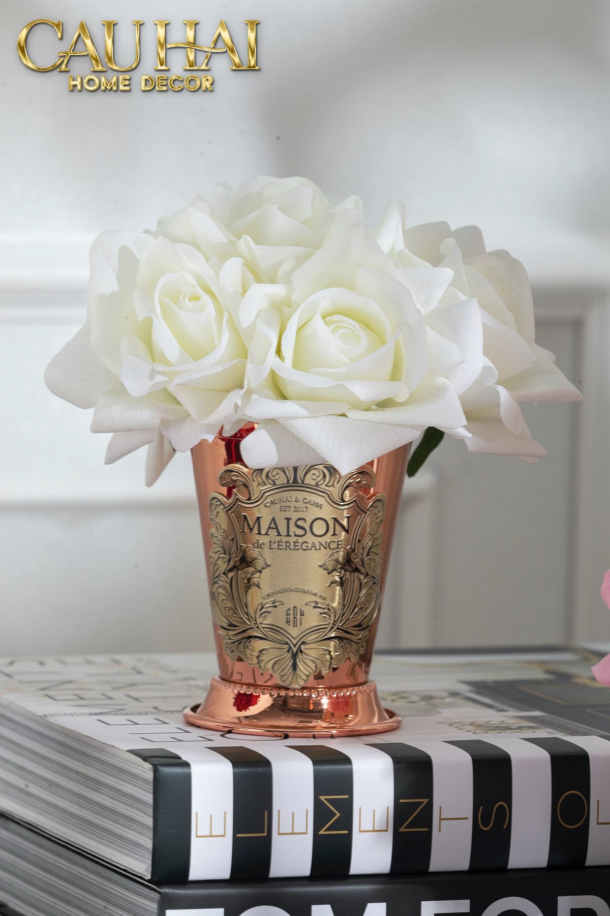 Maison Du Rose - Lọ Hoa Hồng Chalice Élégance Home Fragrance H15-BÌNH HOA-Đối tác tại Trung Quốc theo từng đơn đặt hàng-CẬU HAI HOME DECOR