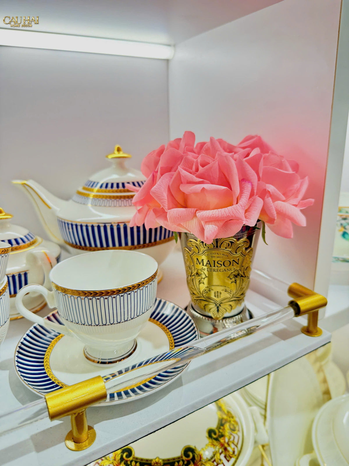 Maison Du Rose - Lọ Hoa Hồng Chalice Élégance Home Fragrance H15-BÌNH HOA-Đối tác tại Trung Quốc theo từng đơn đặt hàng-CẬU HAI HOME DECOR