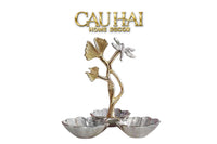 Maison Elysian Couture - Đĩa Trái Cây Đồng Mạ Bạc Triptyque · Indira Atelier Ginkgo Platinum Decorative Trays 22x22-LY THỦY TINH-CẬU HAI HOME DECOR