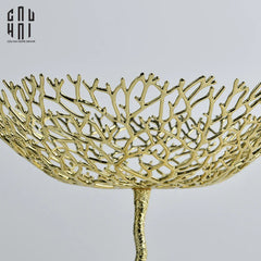 Maison Elysian Couture - Đĩa Trái Cây San Hô Bằng Đồng Aureum Doré Corail Centerpieces 23x27-Đĩa Trái Cây-CẬU HAI HOME DECOR