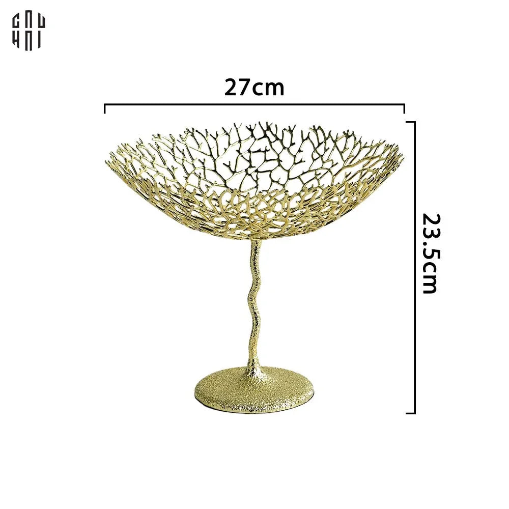 Maison Elysian Couture - Đĩa Trái Cây San Hô Bằng Đồng Aureum Doré Corail Centerpieces 23x27-Đĩa Trái Cây-CẬU HAI HOME DECOR