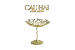 Maison Elysian Couture - Đĩa Trái Cây San Hô Bằng Đồng Aureum Doré Corail Centerpieces 23x27-Đĩa Trái Cây-CẬU HAI HOME DECOR