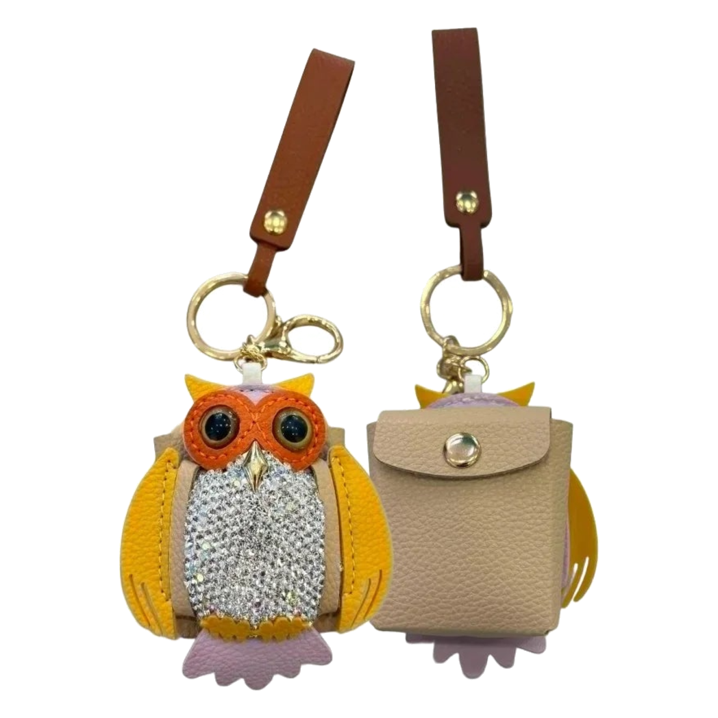 Móc Khoá Charm Túi Xách Owl Bling Bling White - Cậu Hai Home Decor