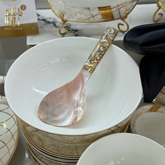 Muỗng Vá Cơm Xà Cừ Glowing Mother-of- Pearl Rice Paddle Tablewares D13-Dinner Cutlery Set Dao Muỗng Nĩa-CẬU HAI HOME DECOR