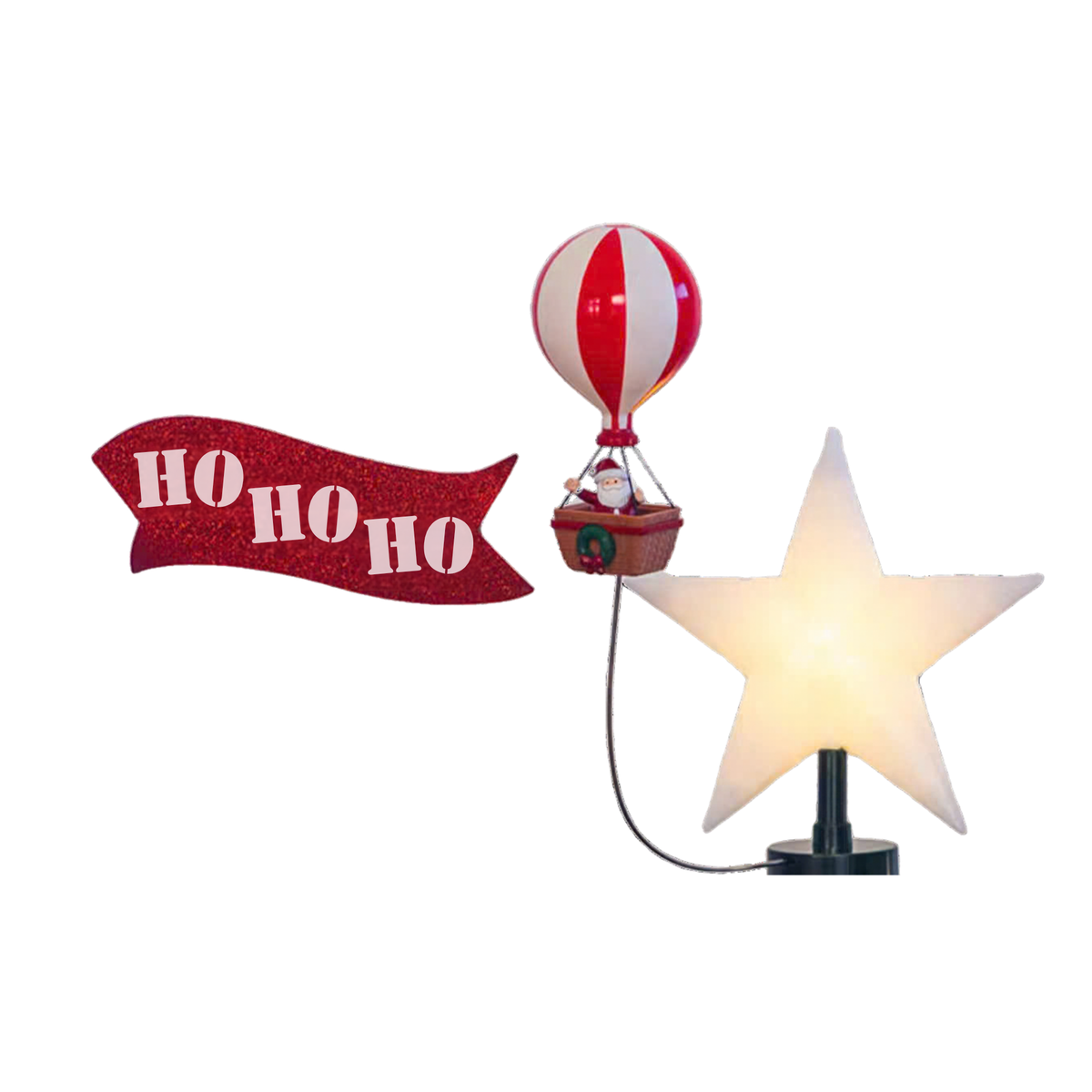 Feté Couture - Den Ngoi Sao Noel Santa Balloon Ho Ho Ho H22