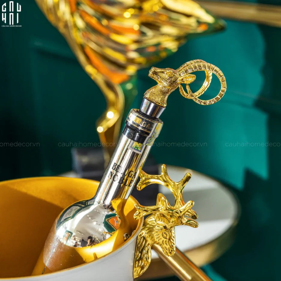 Nút Đậy Vang - Golden Antelope Wine Stopper Ss30-Nắp đồ uống thay thế-CẬU HAI HOME DECOR