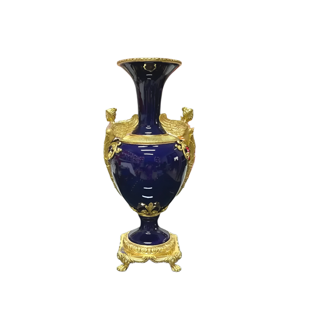 Maison Couture - Bình Hoa  Imperium Empire Divin Vase - Column Urn Seraphim – Imperial Cobalt H56x22x29