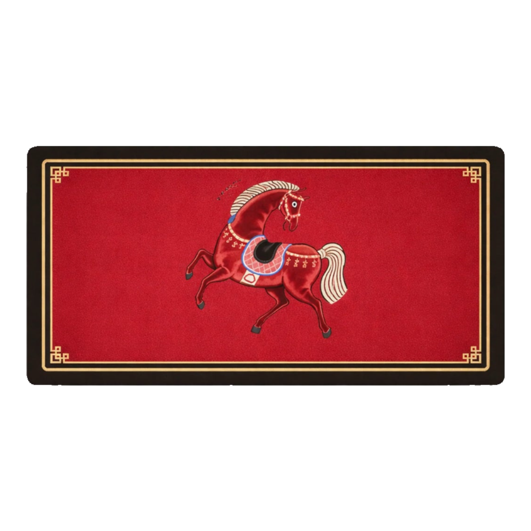 Thảm Cửa / Thảm Bathroom Micro Nappa Gen8 55*90/60*120 - Impérial Équestre Embroidered Cheval - Ruby Rouge-Thảm cửa / bathroom-CẬU HAI HOME DECOR-CẬU HAI HOME DECOR