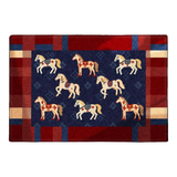 Thảm Cửa Sợi Dệt 80x120 Ngựa Hoàng Gia - Équestre Royale Bleu Fleur de Monogram-THẢM CỬA-Đối tác tại Trung Quốc theo từng đơn đặt hàng-CẬU HAI HOME DECOR