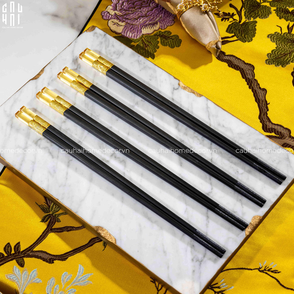 Set 10 Đôi Đũa Sợi Thuỷ Tinh - Amber Black Chopsticks 27cm-Dinner Cutlery Set Dao Muỗng Nĩa-Đối tác tại Trung Quốc theo từng đơn đặt hàng-CẬU HAI HOME DECOR