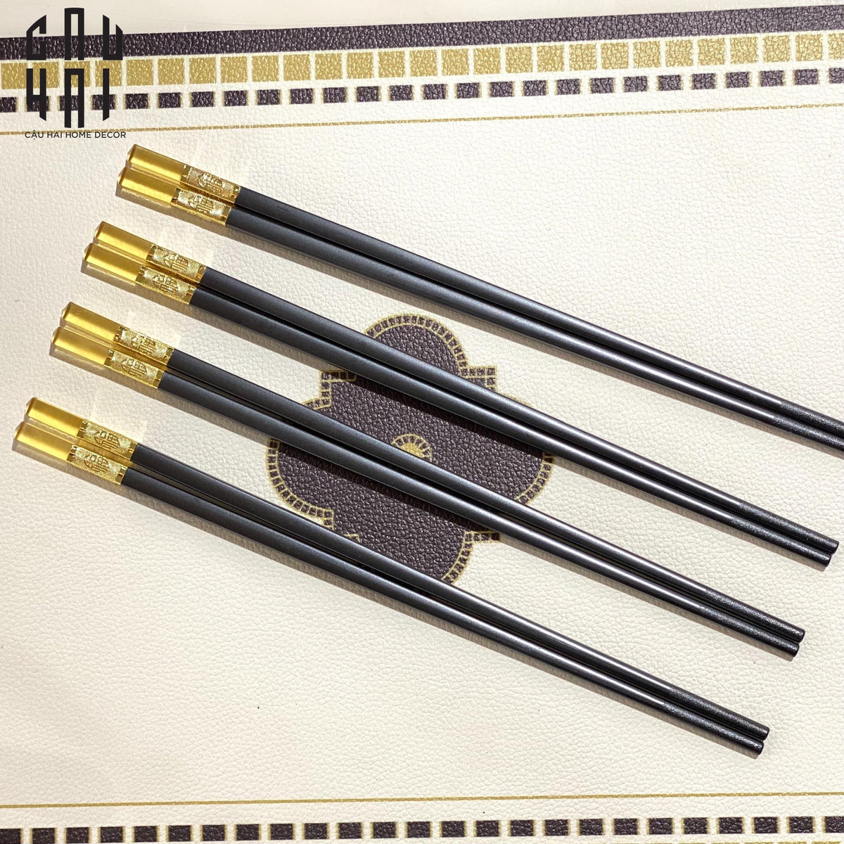 Set 10 Đôi Đũa Sợi Thuỷ Tinh - Amber Black Chopsticks 27cm-Dinner Cutlery Set Dao Muỗng Nĩa-Đối tác tại Trung Quốc theo từng đơn đặt hàng-CẬU HAI HOME DECOR