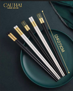 Set 10 Đôi Đũa Sợi Thuỷ Tinh - Amber Black Chopsticks 27cm-CẬU HAI HOME DECOR