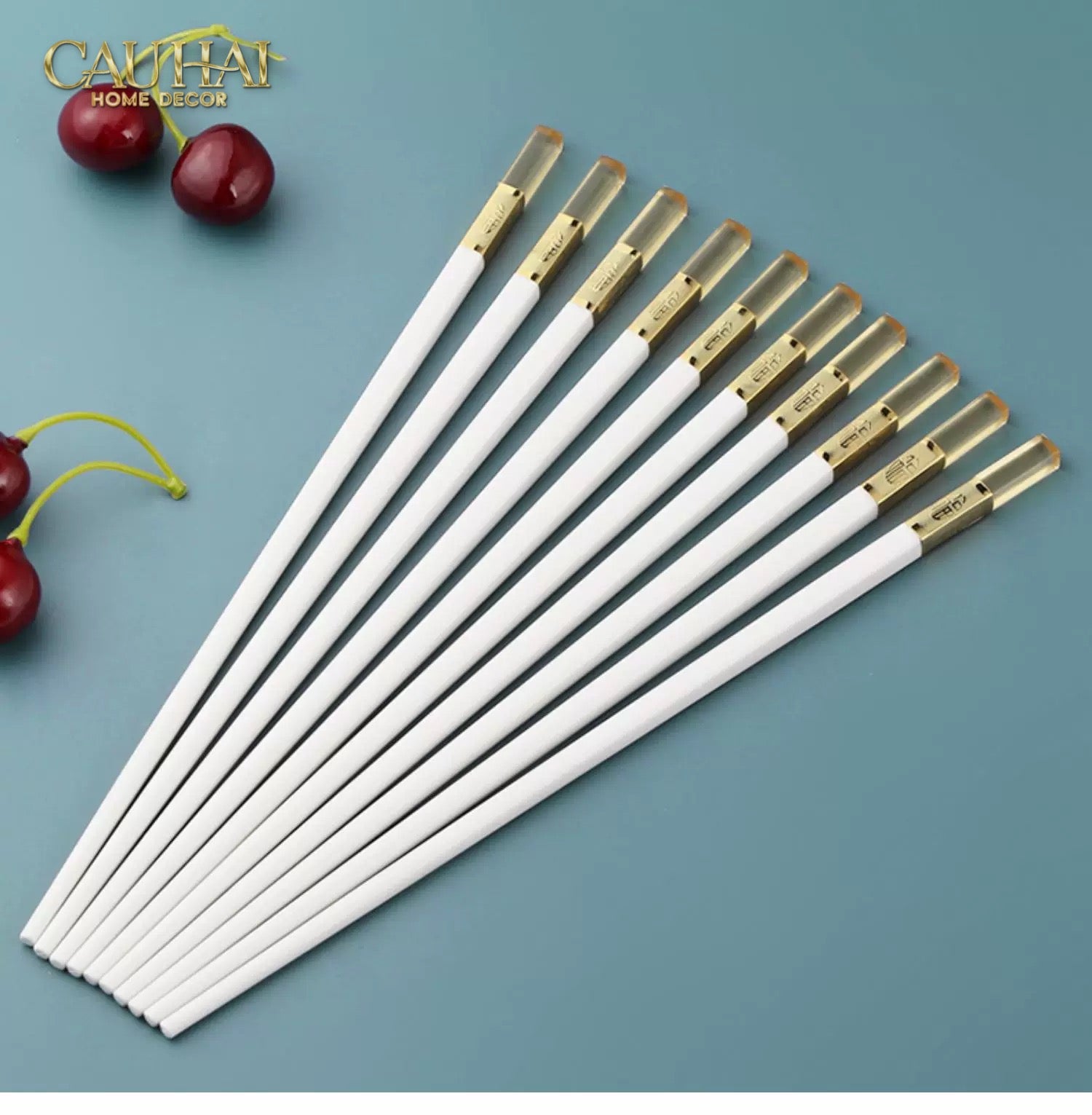 Set 10 Đôi Đũa Sợi Thuỷ Tinh - Amber Black Chopsticks 27cm-CẬU HAI HOME DECOR