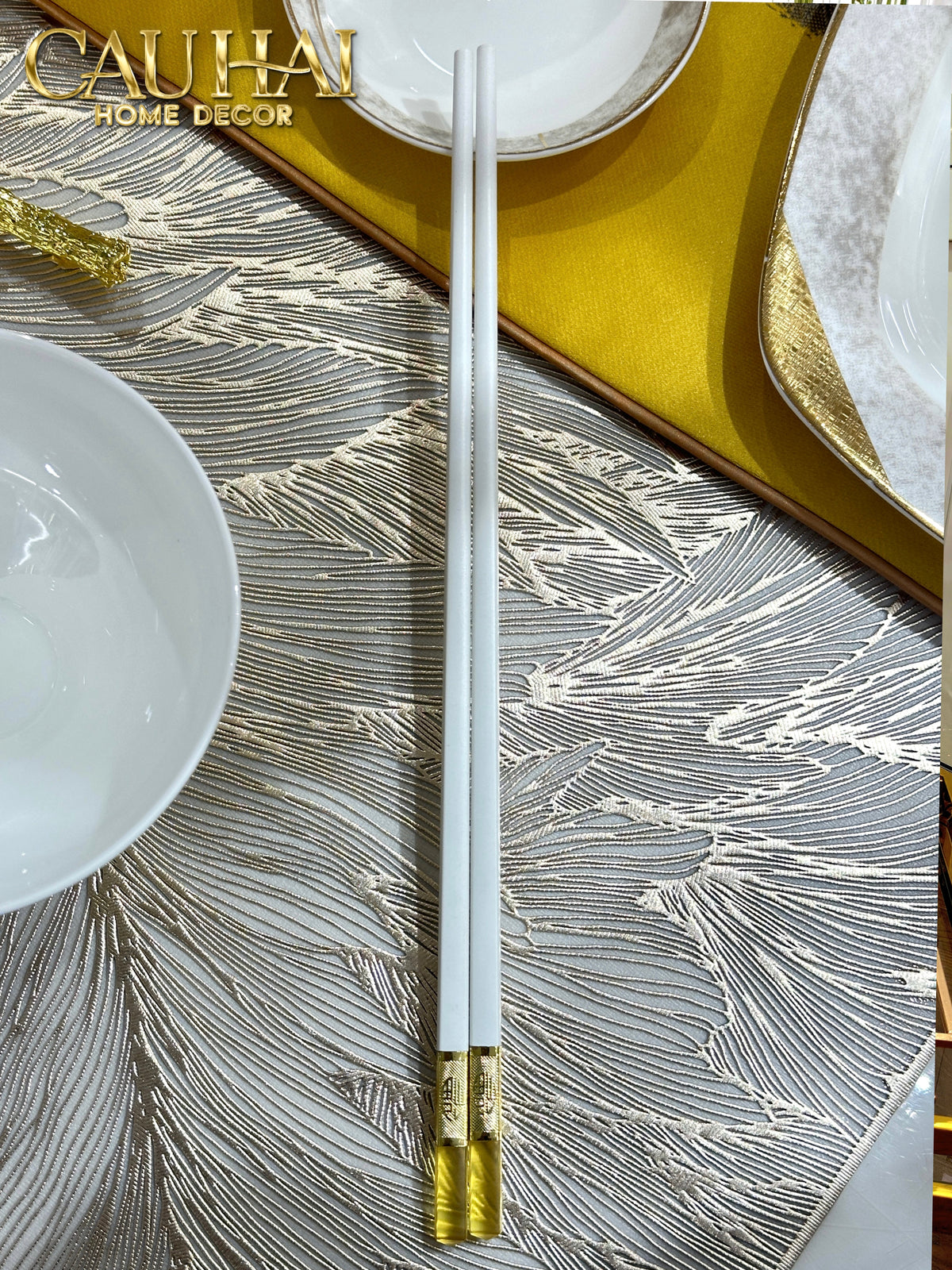 Set 10 Đôi Đũa Sợi Thuỷ Tinh - Amber White Chopsticks 27cm-Dinner Cutlery Set Dao Muỗng Nĩa-Đối tác tại Trung Quốc theo từng đơn đặt hàng-CẬU HAI HOME DECOR