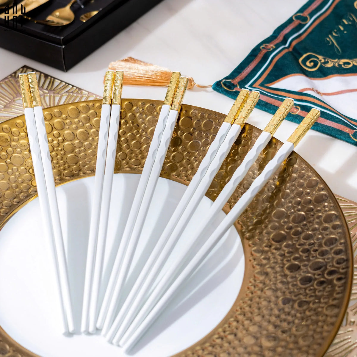 Set 10 Đôi Đũa Sợi Thuỷ Tinh - Amber White Chopsticks 27cm-Dinner Cutlery Set Dao Muỗng Nĩa-Đối tác tại Trung Quốc theo từng đơn đặt hàng-CẬU HAI HOME DECOR
