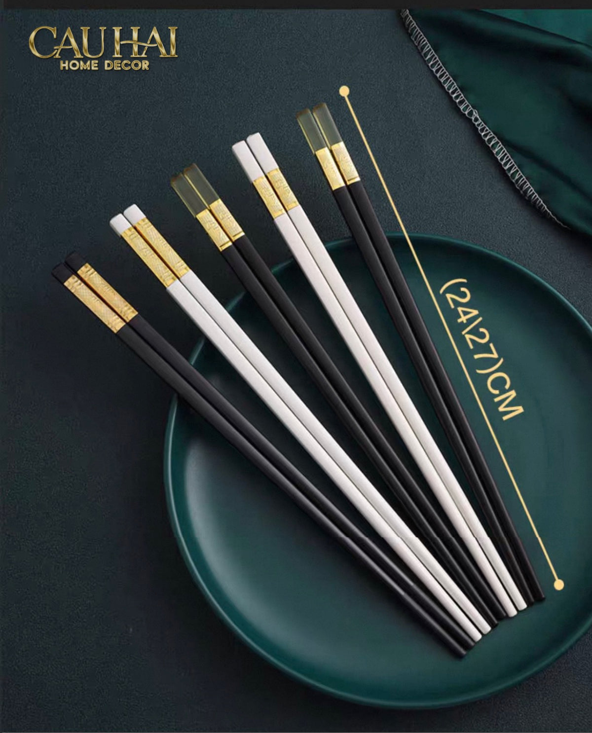 Set 10 Đôi Đũa Sợi Thuỷ Tinh - Amber White Chopsticks 27cm-Dinner Cutlery Set Dao Muỗng Nĩa-Đối tác tại Trung Quốc theo từng đơn đặt hàng-CẬU HAI HOME DECOR