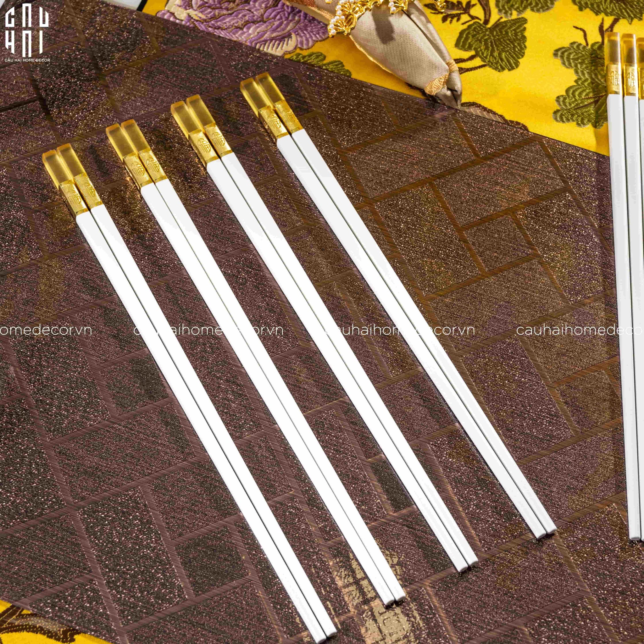 Set 10 Đôi Đũa Sợi Thuỷ Tinh - Amber White Chopsticks 27cm-CẬU HAI HOME DECOR