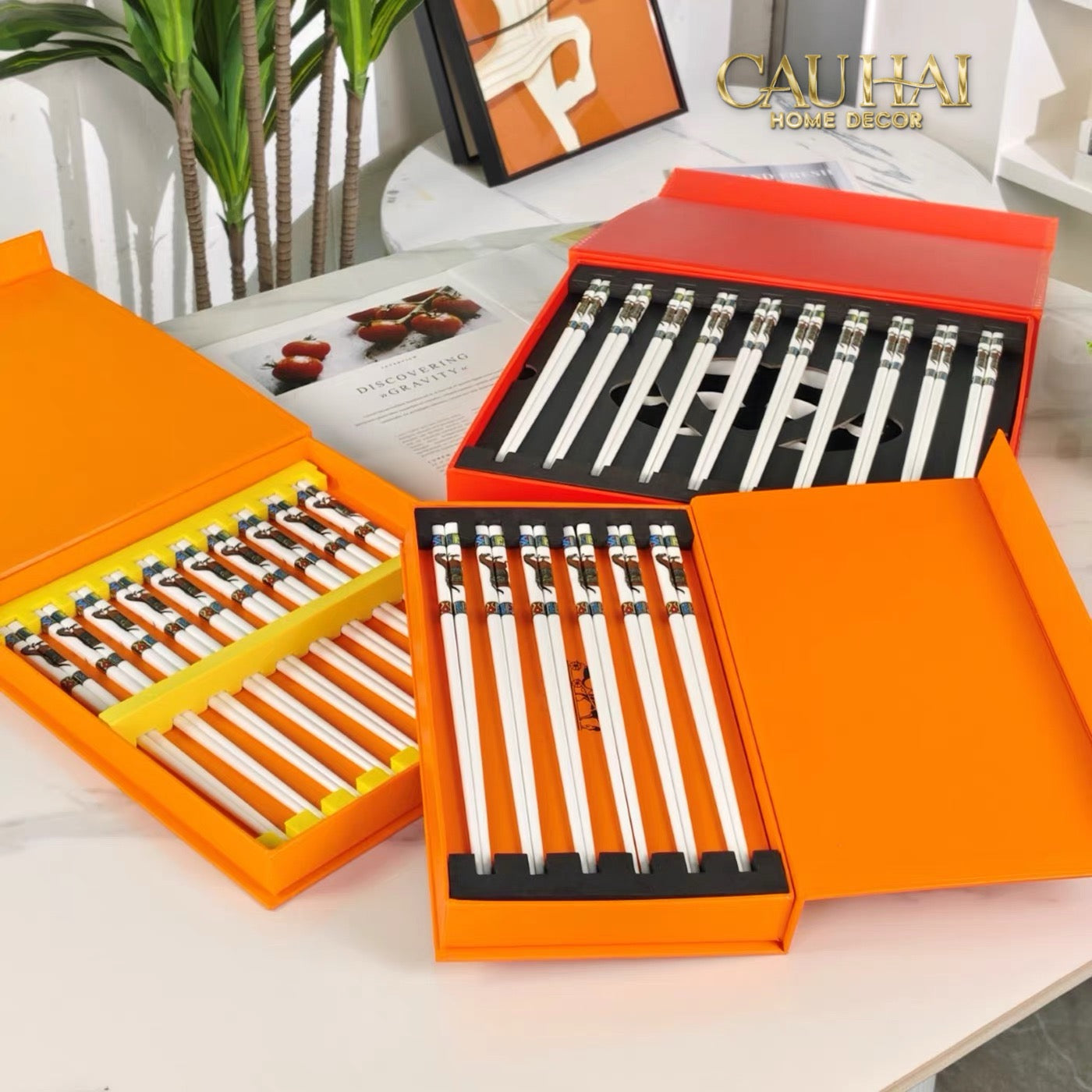Set 10 Đôi Đũa Sứ Legacy Cheval Oriental Héritage Couture Ceramic Chopsticks Set-Dinner Cutlery Set Dao Muỗng Nĩa-CẬU HAI HOME DECOR