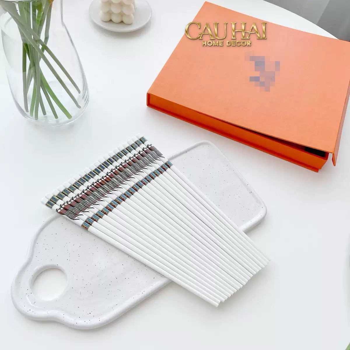 Set 10 Đôi Đũa Sứ Legacy Cheval Oriental Héritage Couture Ceramic Chopsticks Set-Dinner Cutlery Set Dao Muỗng Nĩa-CẬU HAI HOME DECOR