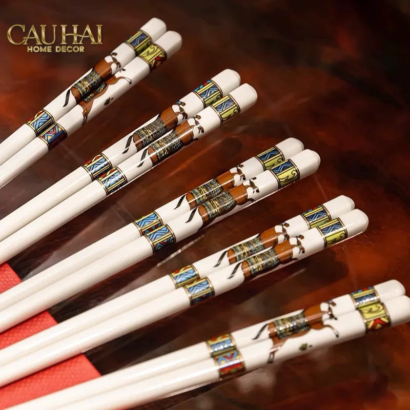 Set 10 Đôi Đũa Sứ Legacy Cheval Oriental Héritage Couture Ceramic Chopsticks Set-CẬU HAI HOME DECOR