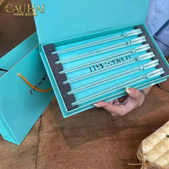 Set 10 Đôi Đũa Sứ Tiffany Fancy Club Porcelain Chopsticks Giftbox-Dinner Cutlery Set Dao Muỗng Nĩa-CẬU HAI HOME DECOR