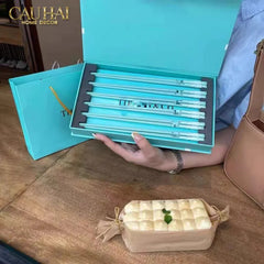Set 10 Đôi Đũa Sứ Tiffany Fancy Club Porcelain Chopsticks Giftbox-Dinner Cutlery Set Dao Muỗng Nĩa-CẬU HAI HOME DECOR