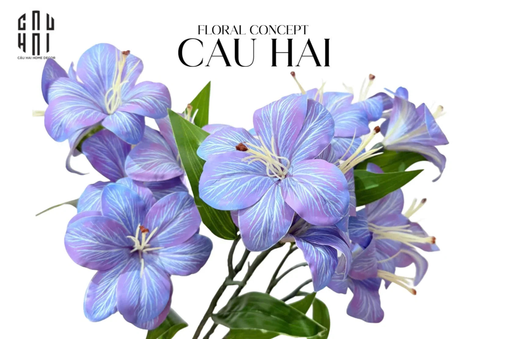 Set 2 Cành 3 Hoa Ly - Twilight-LY THỦY TINH-CẬU HAI HOME DECOR