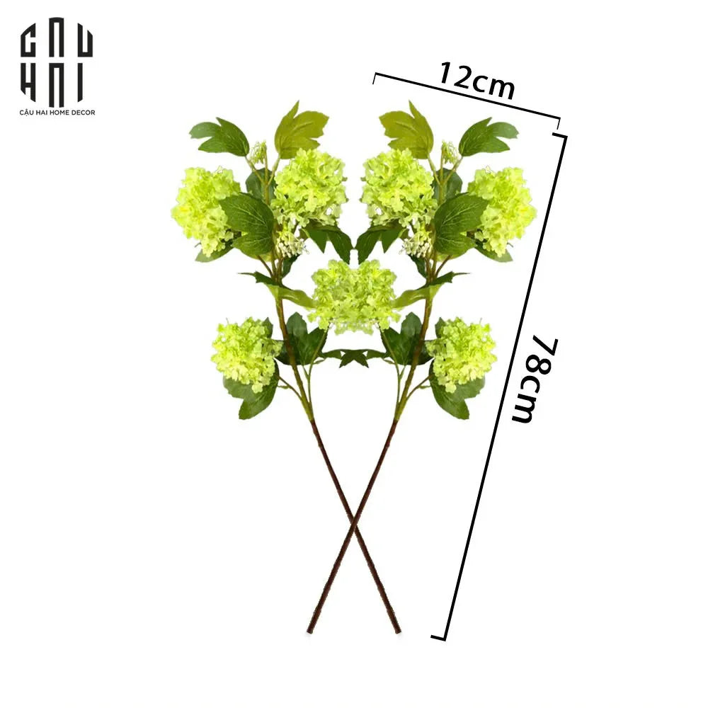 Set 2 Cành Cẩm Tú Cầu Mini - Xanh-Hoa Lụa-CẬU HAI HOME DECOR