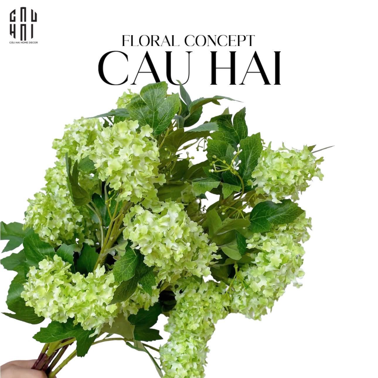 Set 2 Cành Cẩm Tú Cầu Mini - Xanh-Hoa Lụa-CẬU HAI HOME DECOR
