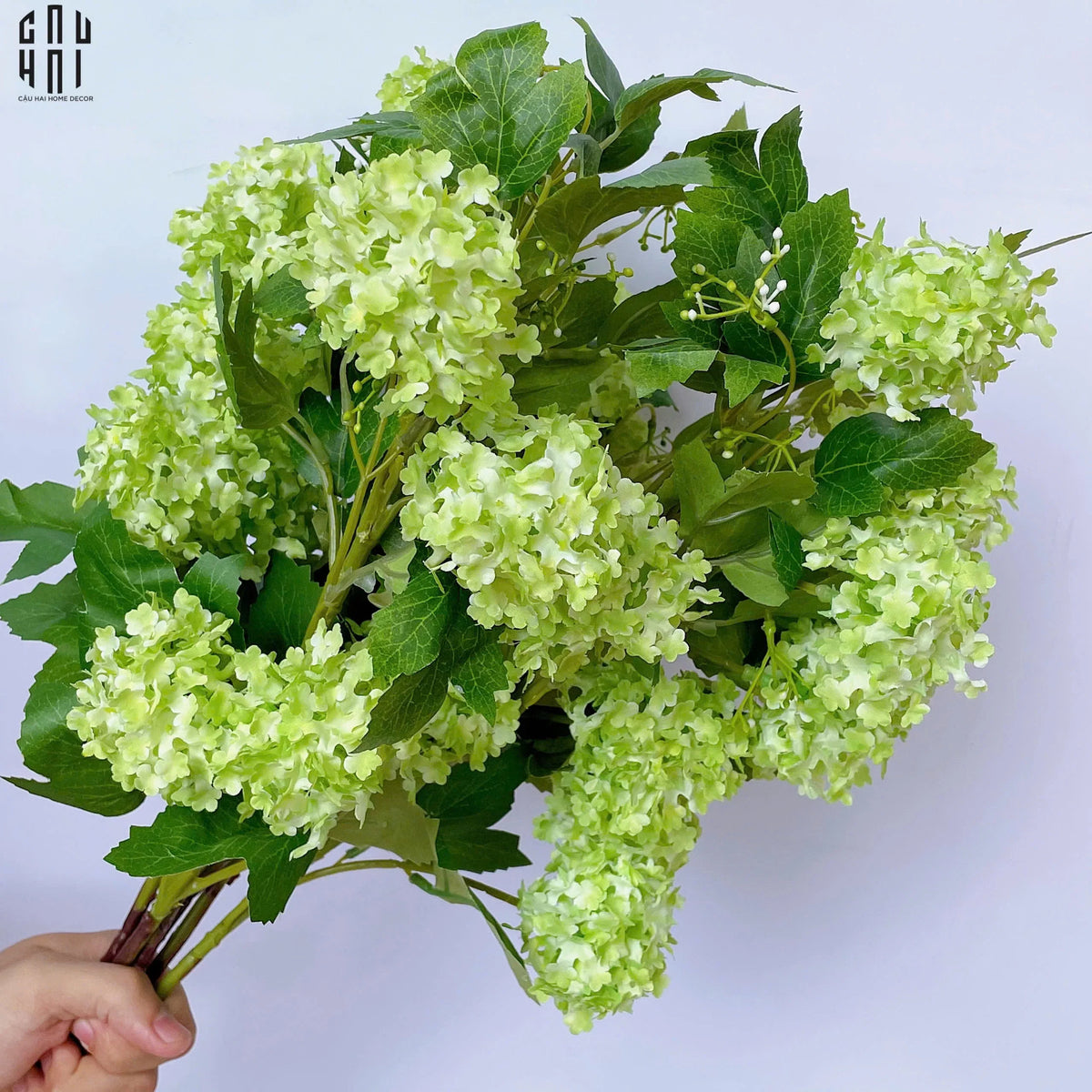 Set 2 Cành Cẩm Tú Cầu Mini - Xanh-Hoa Lụa-Đối tác tại Trung Quốc theo từng đơn đặt hàng-CẬU HAI HOME DECOR