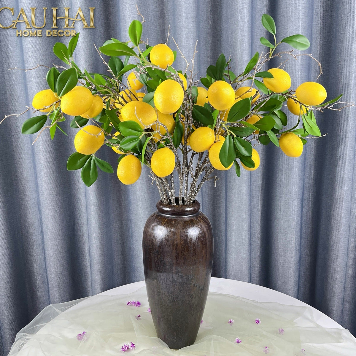 Set 2 Cành Chanh Vàng Cirtron-Cành hoa trang trí-CẬU HAI HOME DECOR-CẬU HAI HOME DECOR