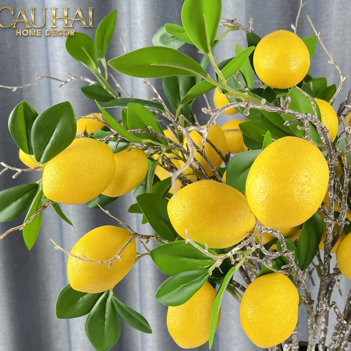 Set 2 Cành Chanh Vàng Cirtron-Cành hoa trang trí-CẬU HAI HOME DECOR-CẬU HAI HOME DECOR