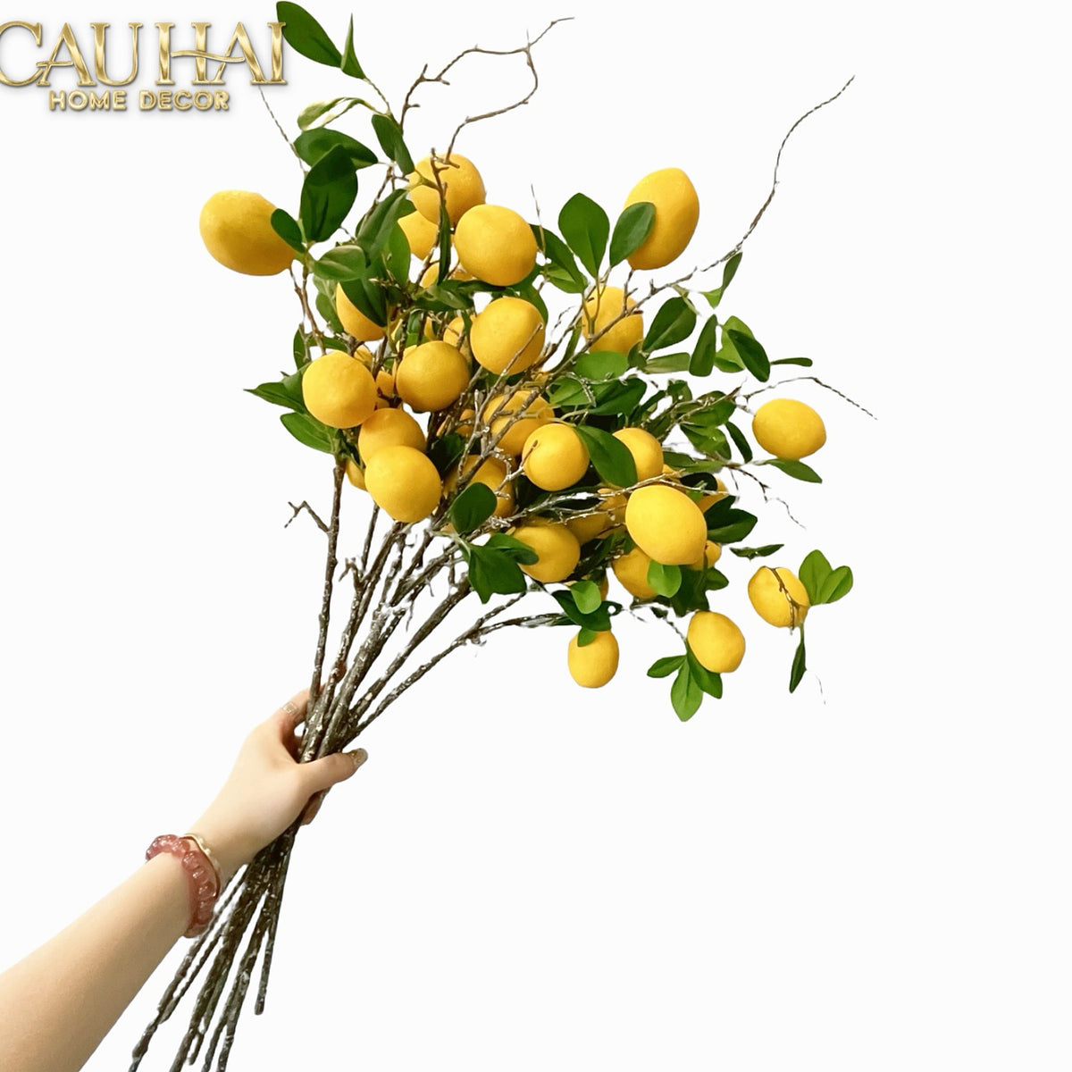 Set 2 Cành Chanh Vàng Cirtron-Cành hoa trang trí-CẬU HAI HOME DECOR-CẬU HAI HOME DECOR