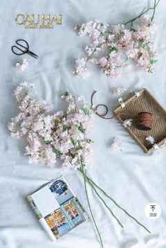 Set 2 Cành Hoa Anh Đào Trắng - White Sakura-Hoa Lụa-CẬU HAI HOME DECOR