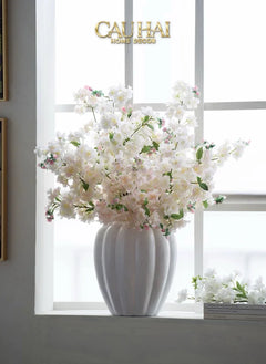 Set 2 Cành Hoa Anh Đào Trắng - White Sakura-Hoa Lụa-CẬU HAI HOME DECOR