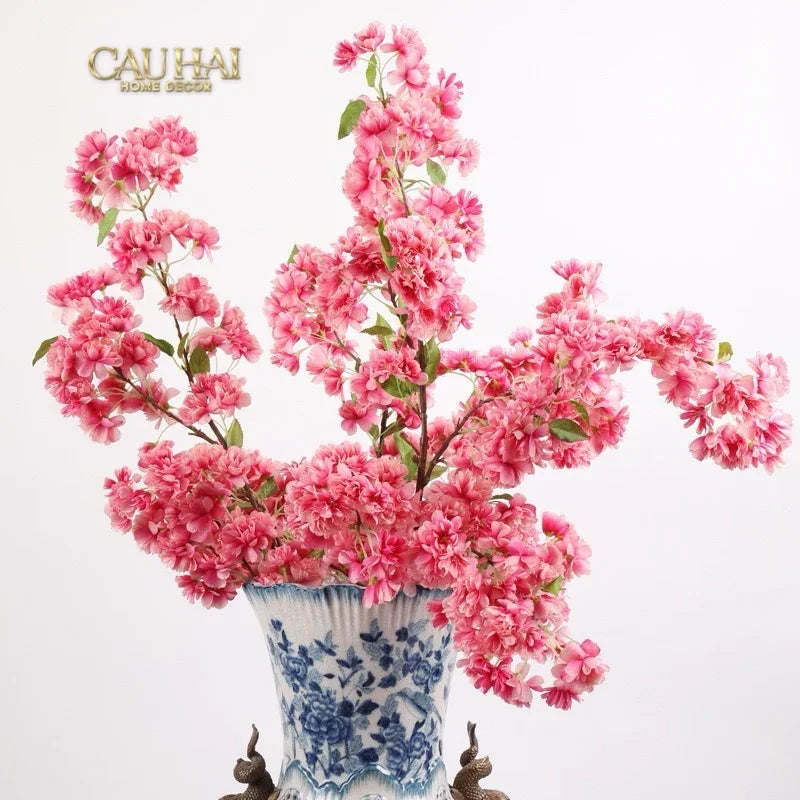 Set 2 Cành Hoa Anh Đào Trắng - White Sakura-Hoa Lụa-CẬU HAI HOME DECOR